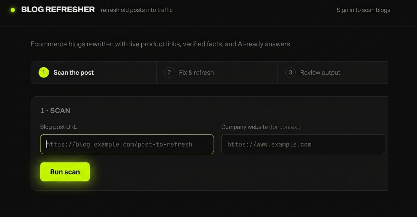 Blog Refresher Demo